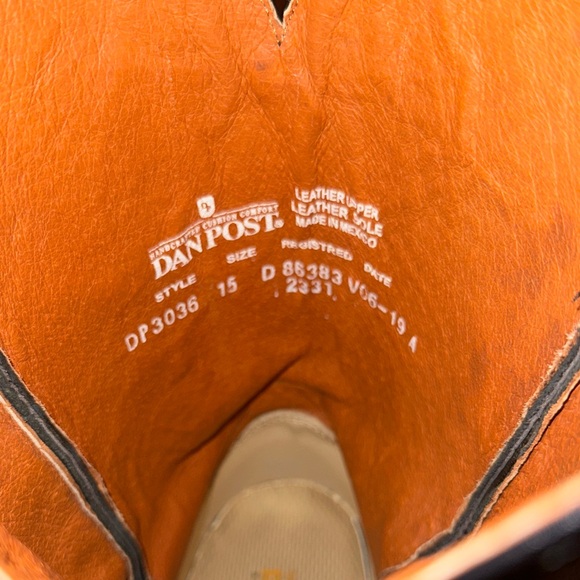 Dan Post Black and Cream Snakeskin Boots - Picture 6 of 10